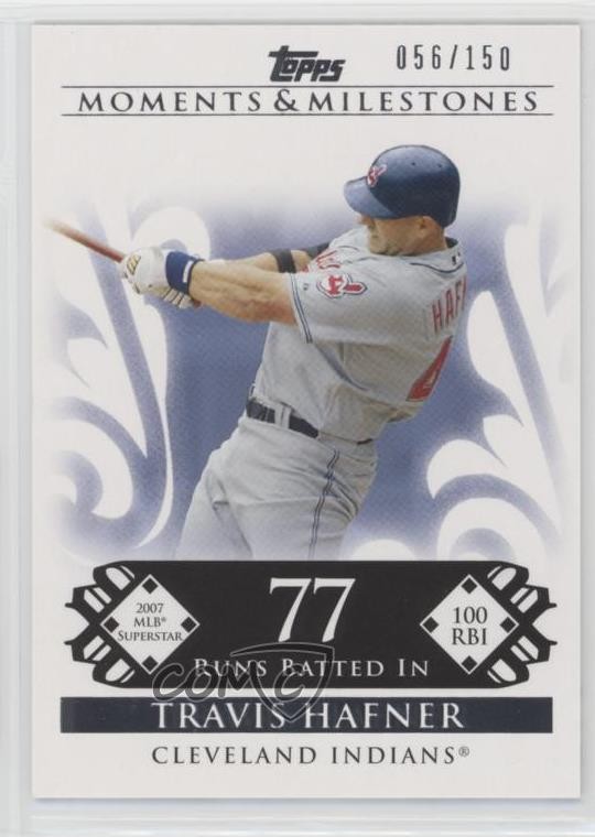 2008 Moments & Milestones 56/150 Travis Hafner (2007 MLB Superstar 100 RBIs) fm0