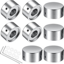 Pedal Footswitch Topper Metal Barefoot Pedal Buttons with 3 Screws and Rubber