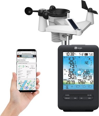 Logia 7-in-1 Wi-fi Weather Station, 4 Day Forecast, Solar Panel & 5.5'' Screen