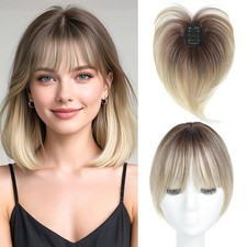 3D Wispy Bangs Hair Topper Extensions Synthetic Natural Invisible Look Womens