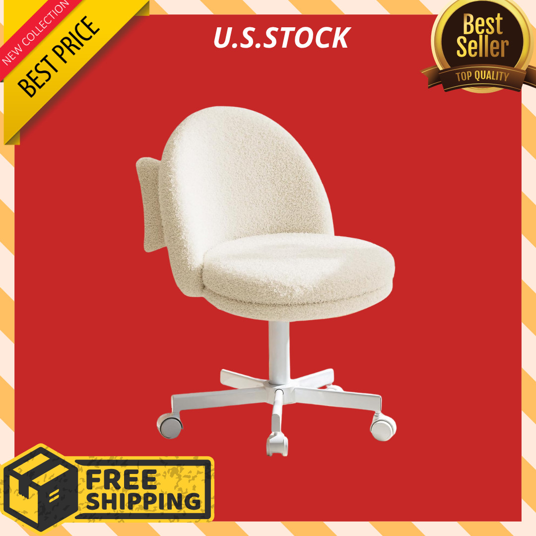 With Wheels Back Ergonomic Armless Desk Chair