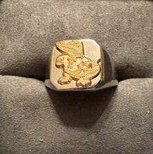 Vintage 10K University of Florida GATORS on Sterling Silver Signet Ring
