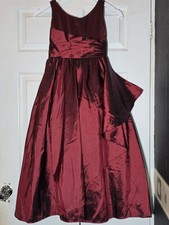 Dzage Girls Burgundy Bridesmaid Party Dress Age 6 Lace Up New Without Tags