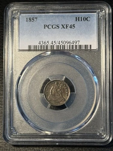 1857 Seated Liberty Half Dime PCGS XF 45