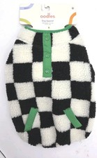 OODLES Black/White Checker Board Fleece Dog Sweater Sz Small NWT