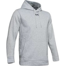 Men's Under Armour Hustle Fleece Hoodie Sweatshirt 1300123 True Gray Heather NEW