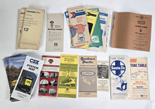 Lot of 20 Vintage Railroad Train Time Tables & 5 Transportaton System Maps