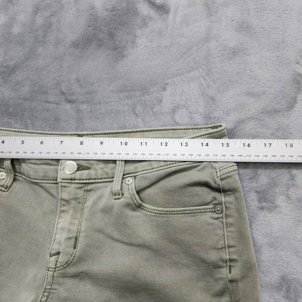 Pantalones Cortos Mossimo Para Mujer 6/28R Verde Tiro Medio Midi Puños Elastizados Denim Informales Foto 2 de 4
