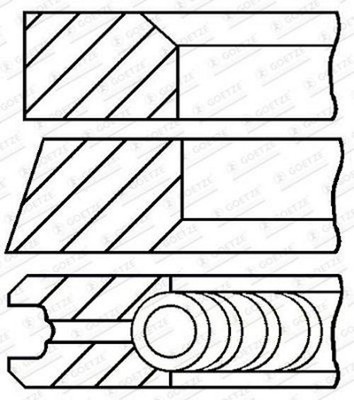 GOETZE ENGINE 08-105400-00 Kolbenringsatz Kolbenringe