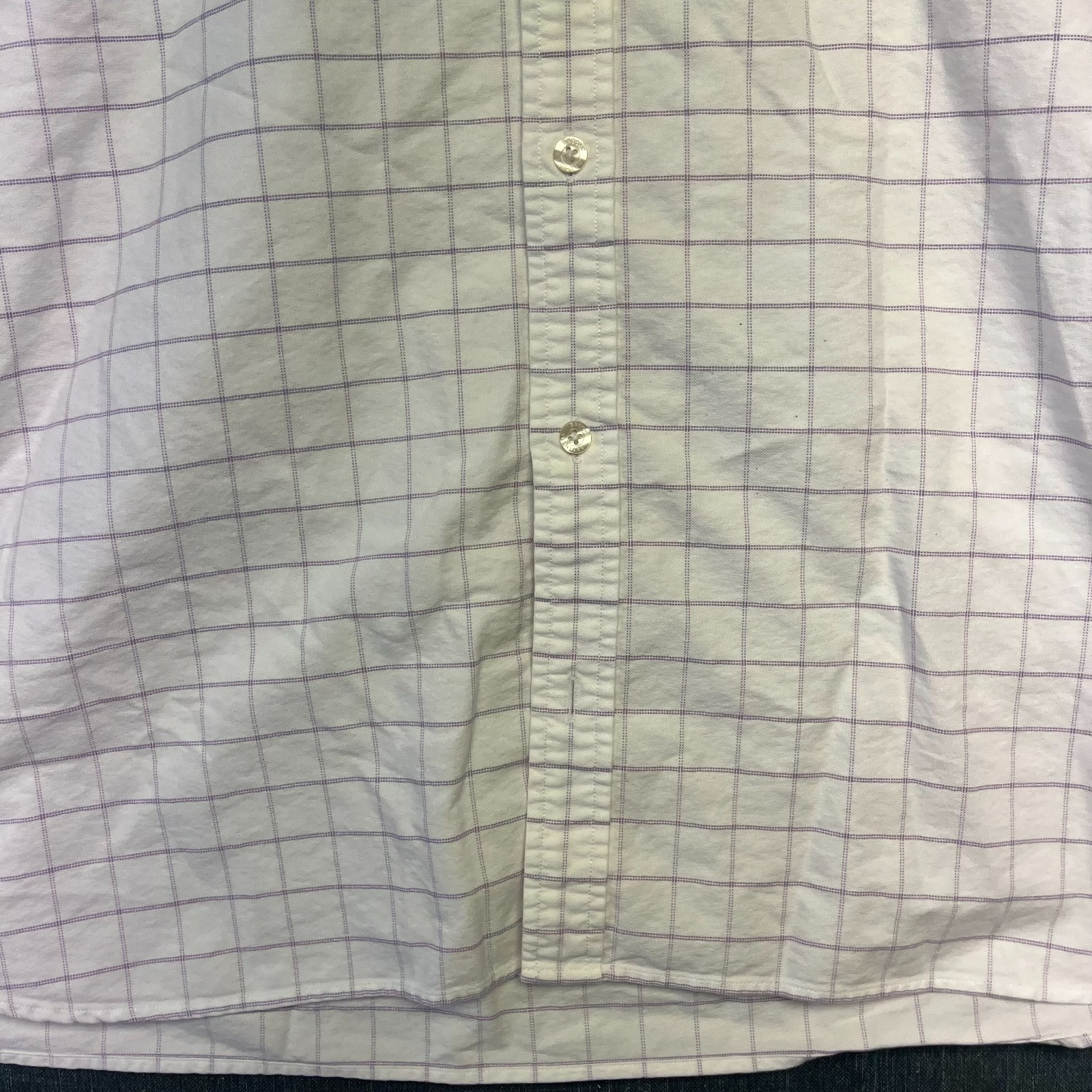 Brooks Brothers Red Fleece Men's Shirt Size XL White Short Sleeve Oxford Plaid thumbnail 3