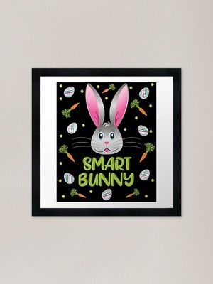 Osterhase Smart Rabbit Eiersuche gerahmtes Wandbild Poster Leinwanddruck Bild