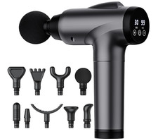 Masajeador muscular el ctrico de percusi n, 30 velocidades y 9 accesorios, Nuevo