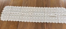 Vintage Table Runner, Buffet or Dresser Scarf Embroidered Lace 49  x14  Gorgeous