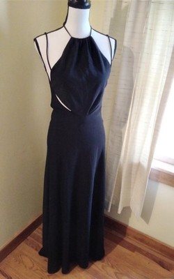Zara Cut Out Halter Gown Black Medium NWT | eBay