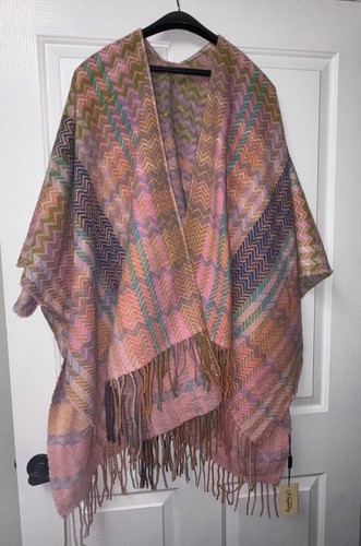 RIIQIICHY Women's Sweater Poncho Cape Shawl Wrap Multi-colored - One Size - NEW - Picture 6 of 7