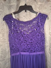 Davids Bridal Regency Purple Lace Top Formal, Wedding Guest Dress Size 8 