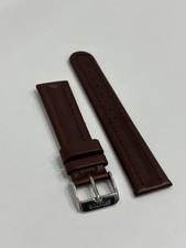 20  mm Burgundy Aviator Leather Watch Strap   Pilot Style Band with Rivets