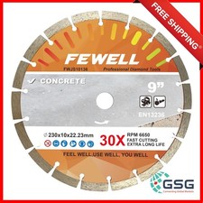 9 Inch Diamond Blade, Segmented General Purpose Blade Dry/Wet Cutting Concret...