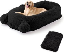 71''x45''x12''Human Size Dog Bed, Blanket, Storage Pockets, Portable Handle