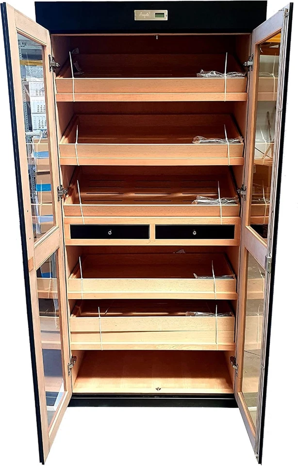 HUMIDORSCHRANK FÜR 800 ZIGARREN GLASTÜR 12 BEFEUCHTER 500 Liter HUMIDOR SCHRANK - Bild 2 von 2