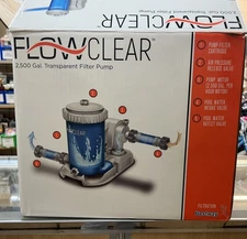 Bestway 58671E-BW Flowclear 2500 GPH Transparent Filter Above Ground Pool Pump