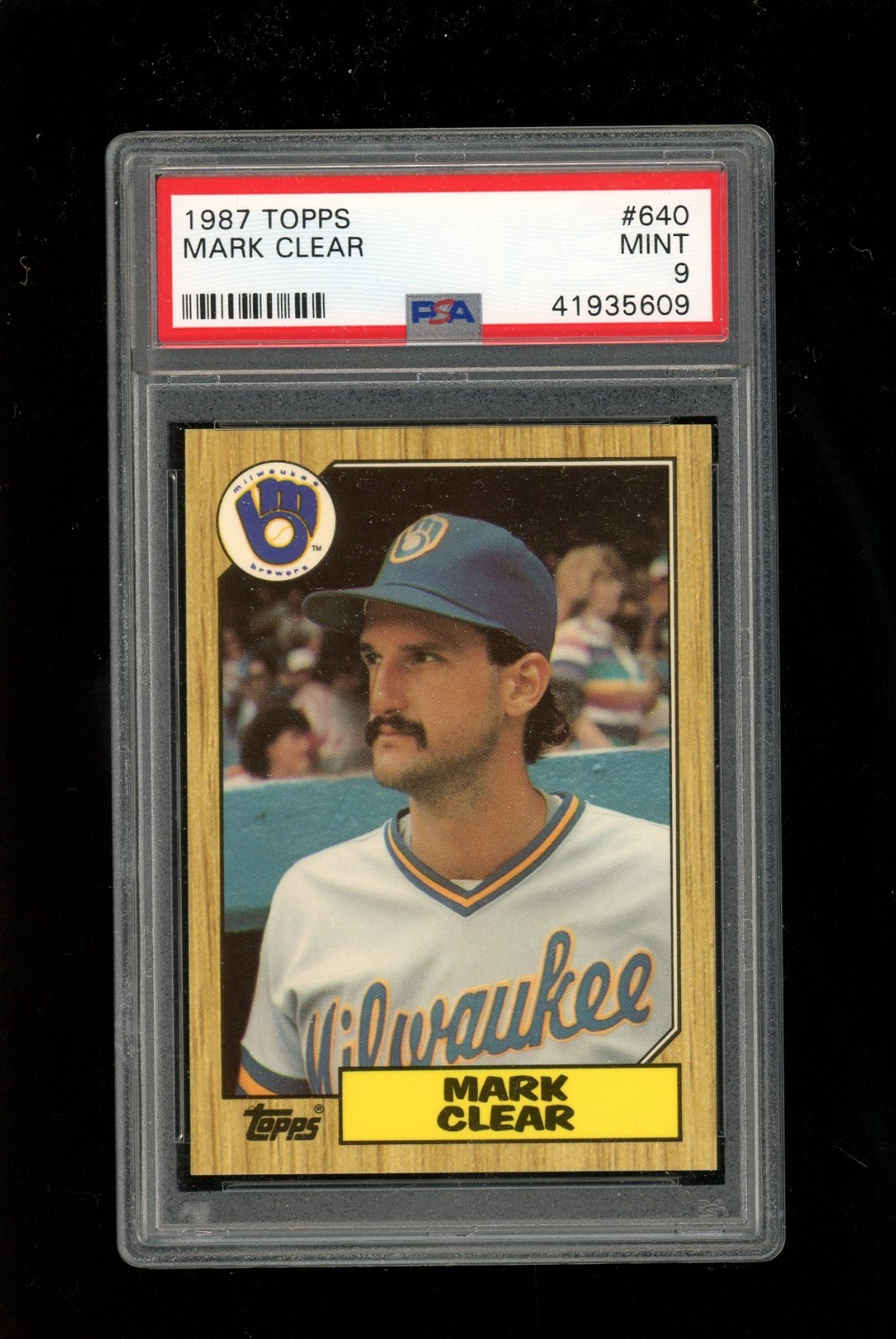1987 Topps Tiffany #640 Mark Clear Brewers PSA 9 Mislabeled