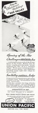1937 Union Pacific: Christmas Sun Valley Vintage Print Ad
