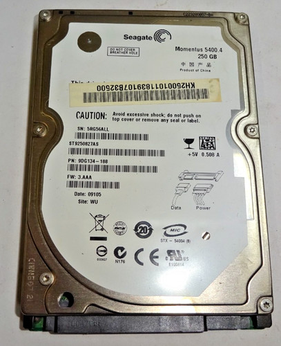 SEAGATE ***ST9250827AS *** 250 GB *** SATA HDD Notebook 2,5 Zoll #NFP1318