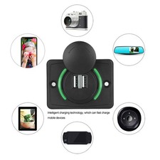.3.1A DC12V/24V Black Car Dual USB Port Power Socket Outlet With LED
