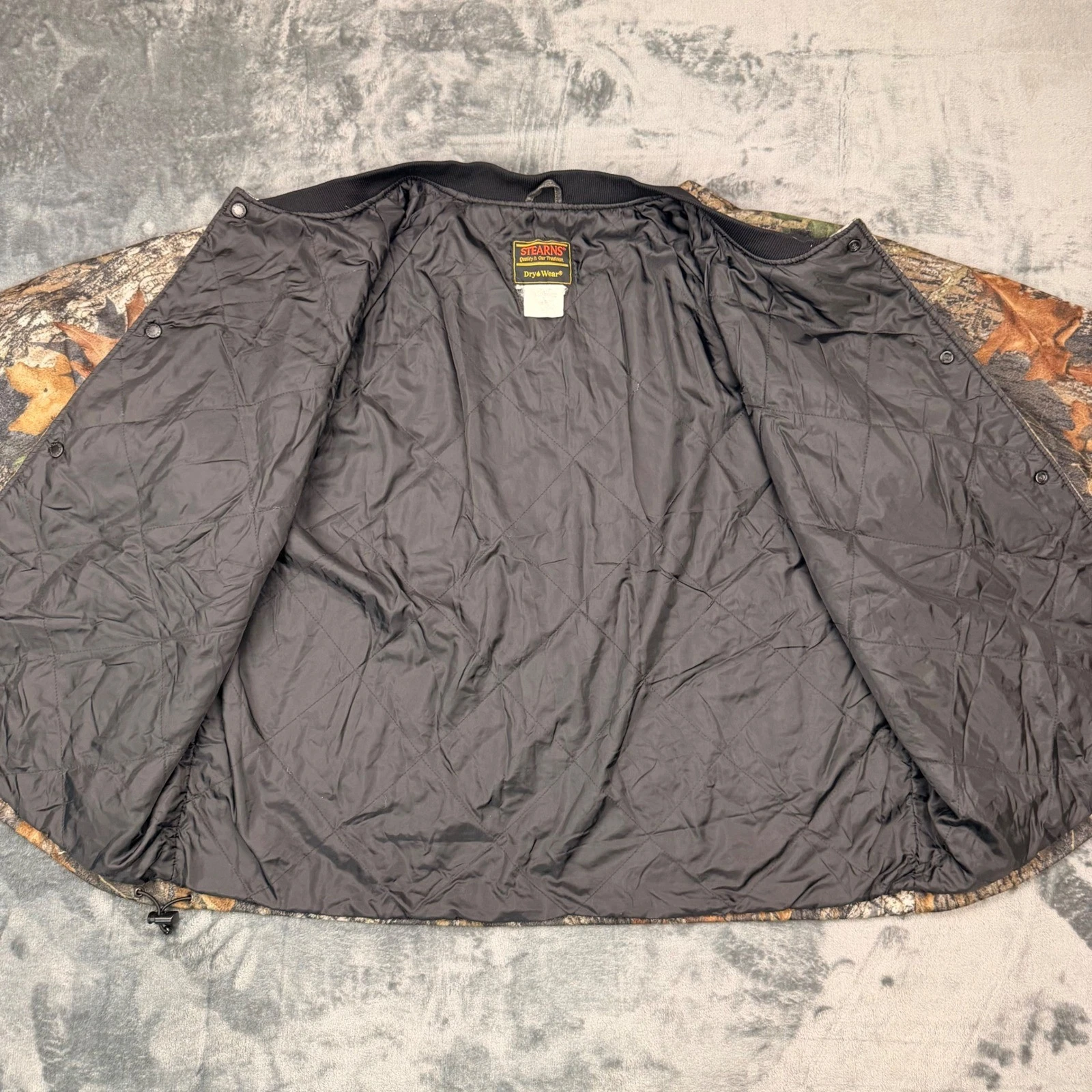 Vintage 90s Stearns Dry Wear Mossy Oak Break Up Camo Bomber Jacket Mens XL - product detail image 7