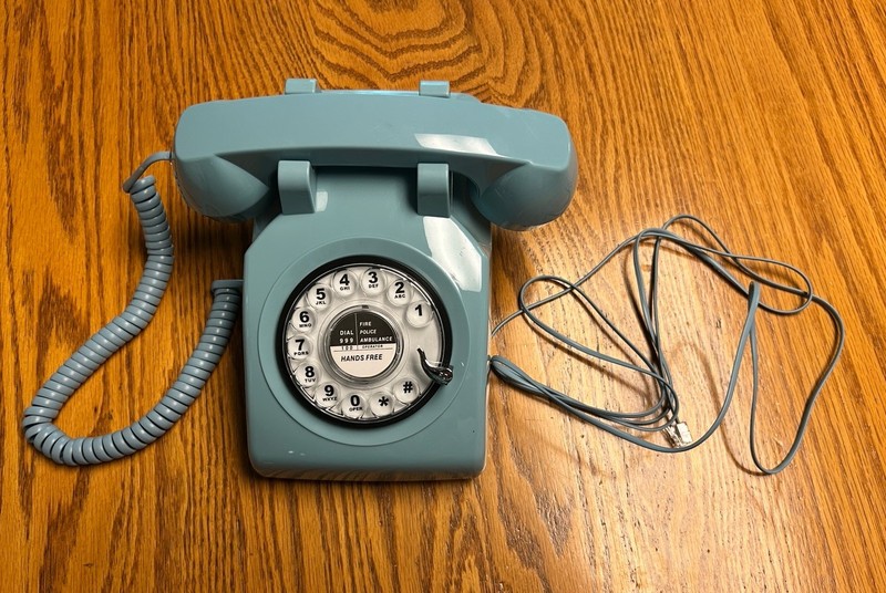 MS-301A Corded Telephone, Rotary Dial, 1-Line, Blue