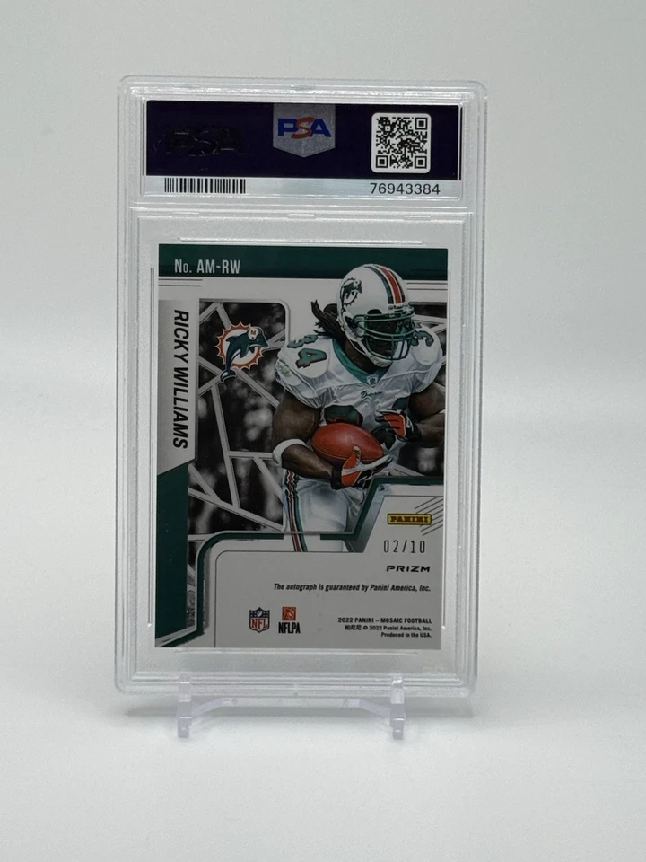 2022 Panini Mosaic RICKY WILLIAMS Autographs Mosaic Gold Auto #2/10 - PSA 9 - Image 2 of 2