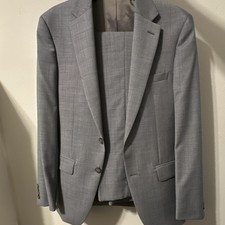 Calvin Klein Slim Fit Gray Herringbone 2-Piec...