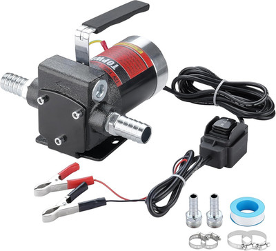 12V DC Gasoline Fuel Pump 3.7GPM Self-Priming Oil Transfer Pump with Handle, Rev