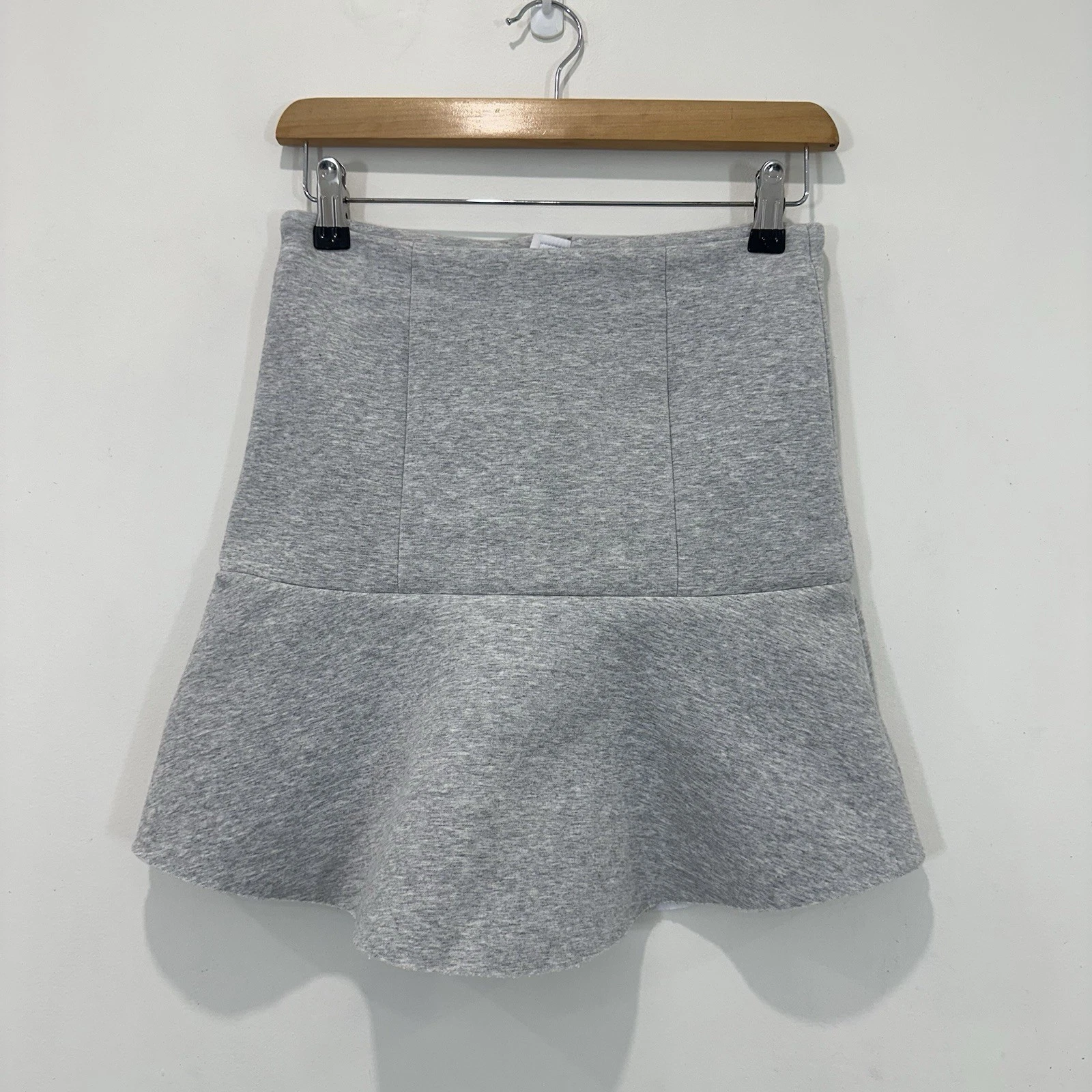 Kookai Mini Skirt Women 34 (62-66 cm Waist) Grey Lined Stretch