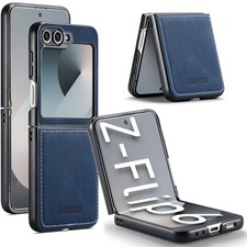 Soft Leather Shockproof Case for Samsung Galaxy Z Flip 6/7FE - Blue