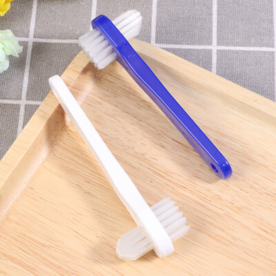 4pcs False Teeth Brushes Dual Denture Dedicated Toothbrush Cleaning Tool