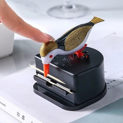 Bird Automatic Box Press The Toothpick Holder Hand Press Bird Pecking Toothpick