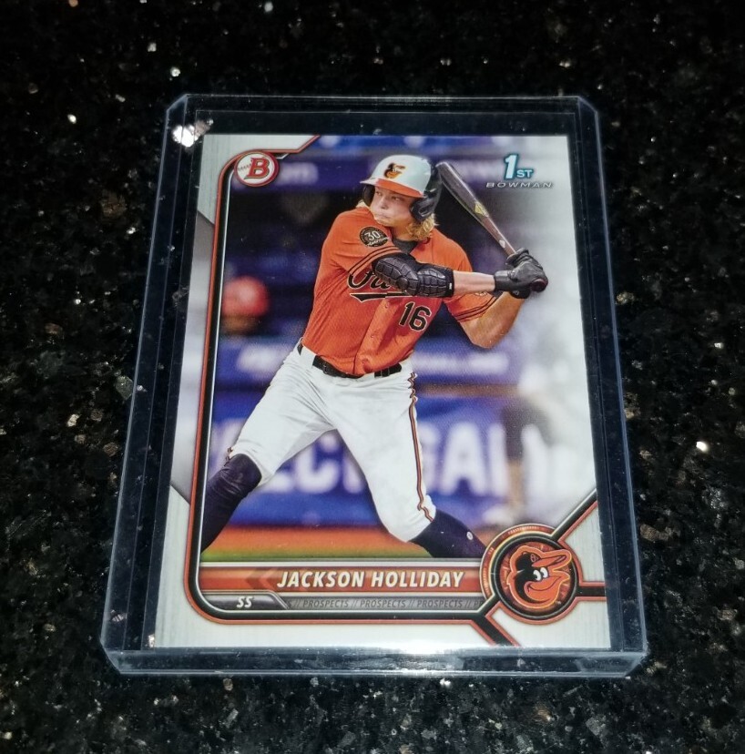 2022 BOWMAN DRAFT JACKSON HOLLIDAY 1ST BOWMAN BALTIMORE ORIOLES RC ROOKIE CARD