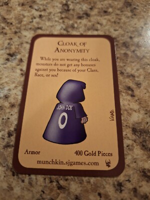 Munchkin Cloak of Anonymity Promo Card Steve Jackson Games