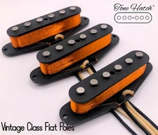 Tone Hatch Handwound Guitar Pickups FLAT Poles Stratocaster Set-Made 2 Order