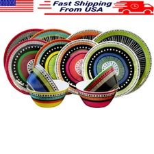 12-Piece Colorful Melamine Dinnerware Set Break-Resistant Housewarming Gift New