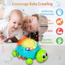Baby Toys 6 to 12 Months Crawling Turtle Musical Infant Toys for 12 Months Ol...