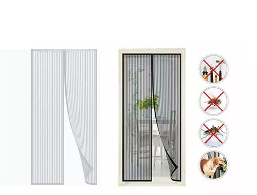 White Magnetic Door Mesh Magically Instant Screen Door Curtain Opens & Closes - Picture 2 of 2