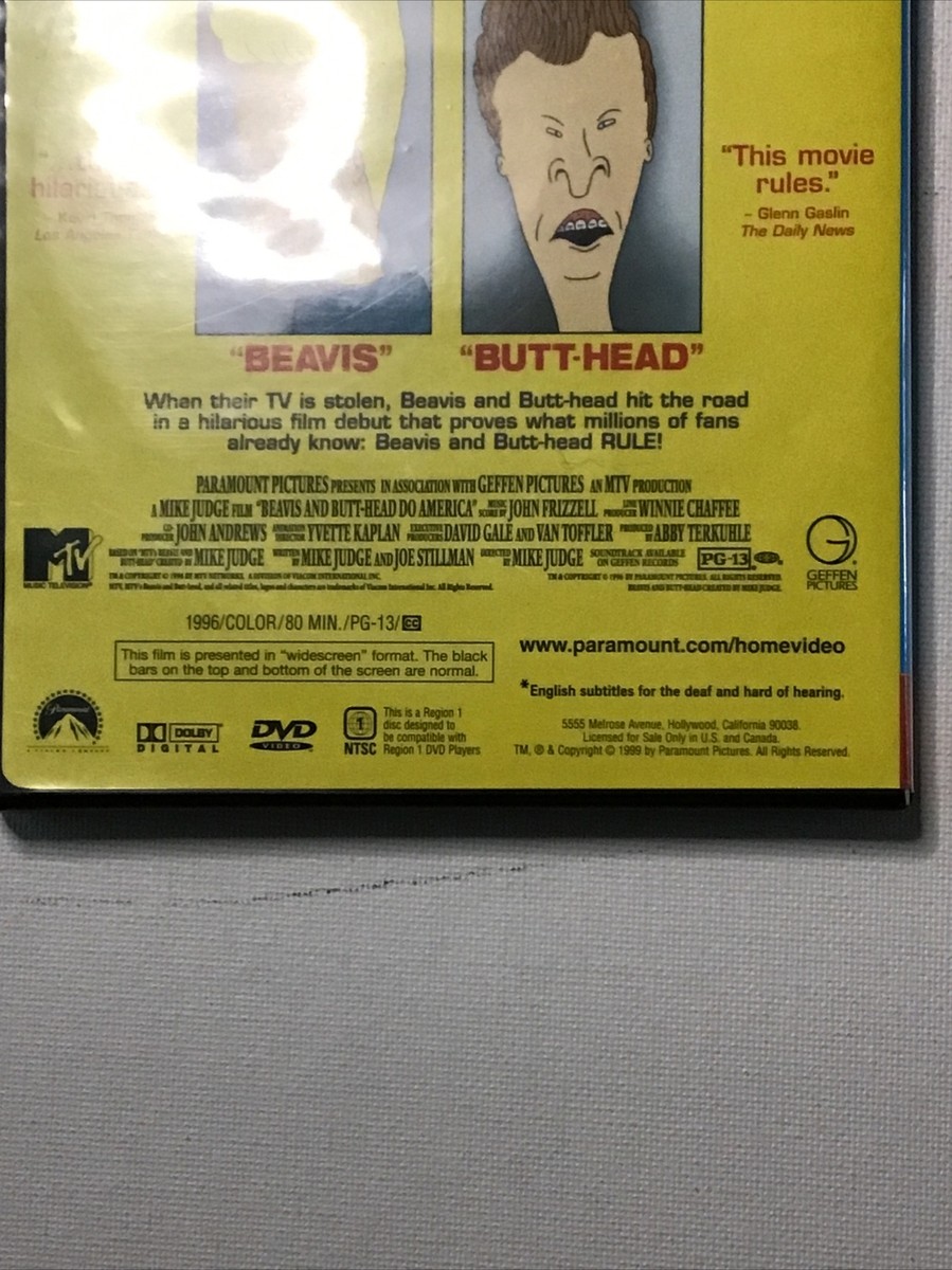 Beavis and Butt-Head Do America (DVD, 1999, widescreen