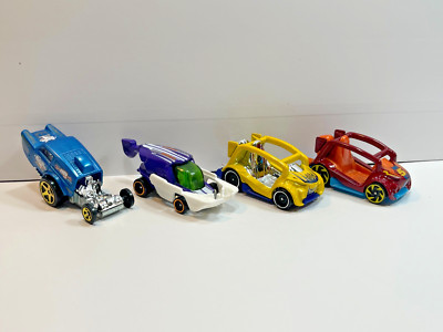 1/64 Hot Wheels Lot of 4 Fantasy Cars (2- Kick Karts, Altered Ego, Sky Boat)