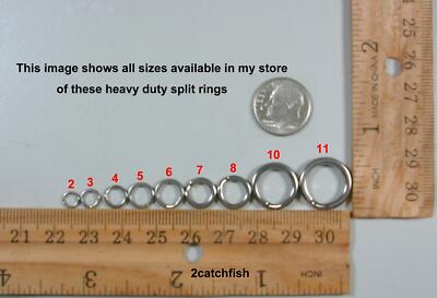 25 pcs size 11 286 lb Heavy Duty stainless Split Rings  