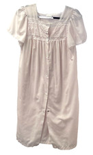 Adonna Vintage Robe  Nightgown Set Size Small Pale Pink Grannycore Embroidery