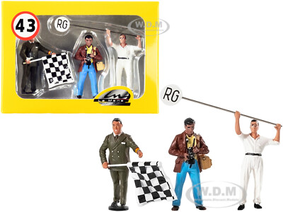 3 PC FIGURE SET PHOTOGRAPHER, LEON SWEN, MECHANIC 1/43 LE MANS MINIATURES 43004M