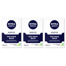 NIVEA MEN Sensitive Post Shave Balm Alcohol-Free Soothing Aftershave 100ml x 3